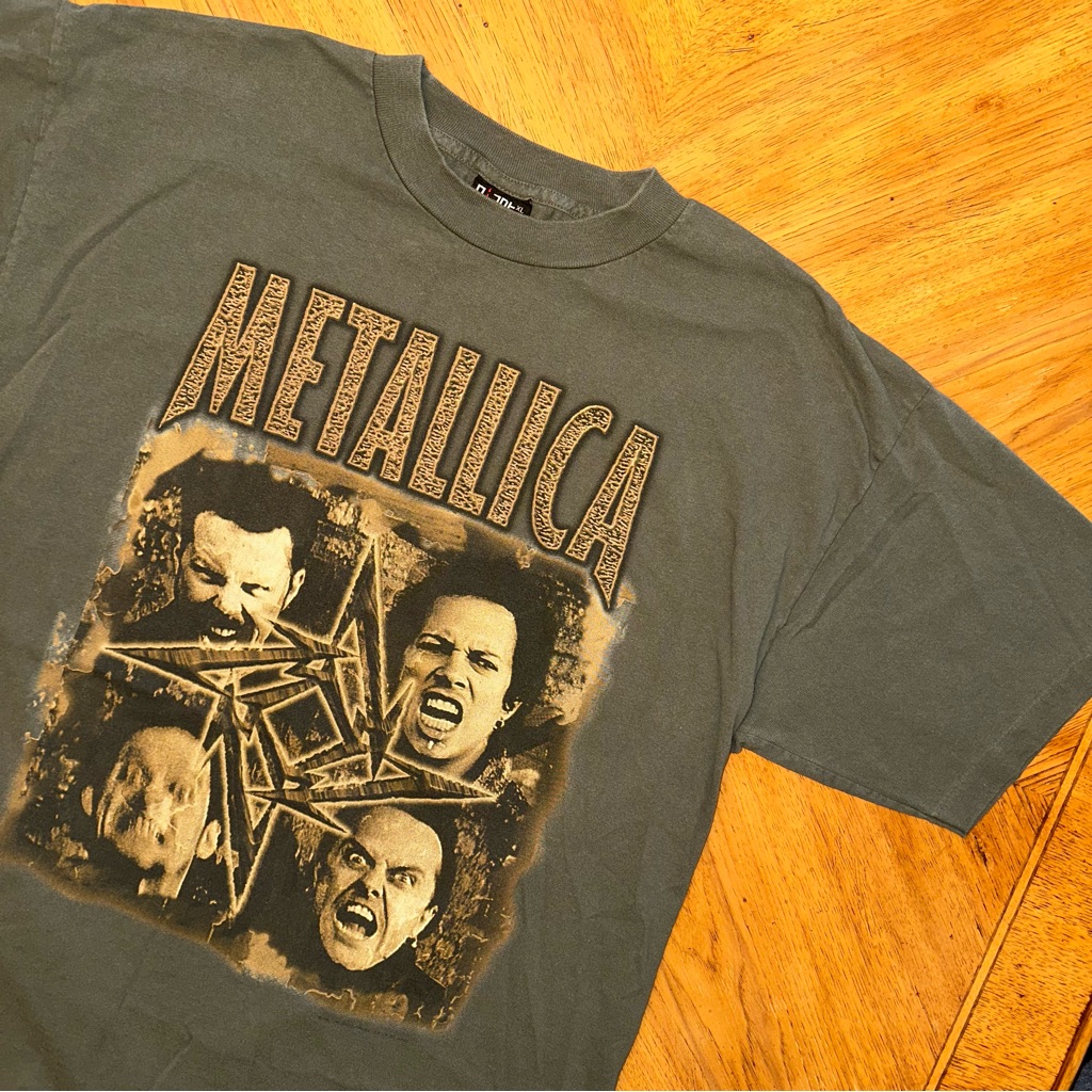 Vintage 1996 Metallica Poor Touring Me Tshirt Green Size Xl Rock Metal Giant Tag